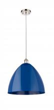 Innovations Lighting 516-1P-PN-MBD-16-BL - Plymouth - 1 Light - 16 inch - Polished Nickel - Cord hung - Mini Pendant