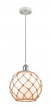 Innovations Lighting 516-1P-WPC-G121-10RB - Farmhouse Rope - 1 Light - 10 inch - White Polished Chrome - Cord hung - Mini Pendant