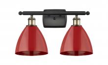 Innovations Lighting 516-2W-BAB-MBD-75-RD - Plymouth - 2 Light - 18 inch - Black Antique Brass - Bath Vanity Light