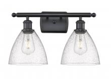 Innovations Lighting 516-2W-BK-GBD-754 - Bristol - 2 Light - 18 inch - Matte Black - Bath Vanity Light