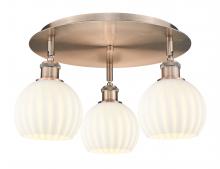 Innovations Lighting 516-3C-AC-G1217-6WV - White Venetian - 3 Light - 18 inch - Antique Copper - Flush Mount