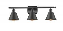 Innovations Lighting 516-3W-BK-M8 - Smithfield - 3 Light - 27 inch - Matte Black - Bath Vanity Light