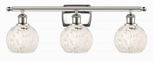 Innovations Lighting 516-3W-PN-G1216-6WM - White Mouchette - 3 Light - 26 inch - Polished Nickel - Bath Vanity Light