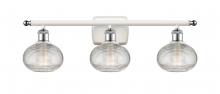 Innovations Lighting 516-3W-WPC-G555-6CL - Ithaca - 3 Light - 26 inch - White Polished Chrome - Bath Vanity Light