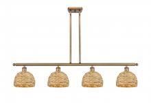 Innovations Lighting 516-4I-BB-RBD-8-NAT - Woven Rattan - 4 Light - 48 inch - Brushed Brass - Multi Pendant