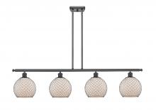 Innovations Lighting 516-4I-BK-G121-8CBK - Farmhouse Chicken Wire - 4 Light - 48 inch - Matte Black - Cord hung - Island Light