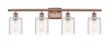 Innovations Lighting 516-4W-AC-G1113 - Cobbleskill - 4 Light - 35 inch - Antique Copper - Bath Vanity Light