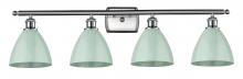 Innovations Lighting 516-4W-SN-MBD-75-SF - Plymouth - 4 Light - 38 inch - Brushed Satin Nickel - Bath Vanity Light