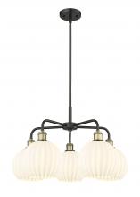 Innovations Lighting 516-5CR-BAB-G1217-8WV - White Venetian - 5 Light - 26 inch - Black Antique Brass - Chandelier