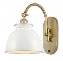 Innovations Lighting 518-1W-SG-M14-W - Adirondack - 1 Light - 8 inch - Satin Gold - Sconce