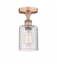 Innovations Lighting 616-1F-AC-G112C-5CL - Cobbleskill - 1 Light - 5 inch - Antique Copper - Semi-Flush Mount