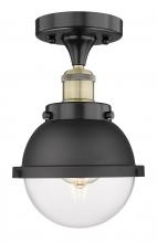 Innovations Lighting 616-1F-BAB-HFS-62-BK - Edison - 1 Light - 7 inch - Black Antique Brass - Semi-Flush Mount