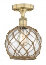 Innovations Lighting 616-1F-BB-G122-8RB - Farmhouse Rope - 1 Light - 8 inch - Brushed Brass - Semi-Flush Mount