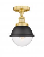 Innovations Lighting 616-1F-SG-HFS-62-BK - Edison - 1 Light - 7 inch - Satin Gold - Semi-Flush Mount