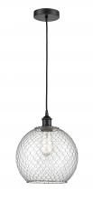 Innovations Lighting 616-1P-BK-G122-10CSN - Farmhouse Chicken Wire - 1 Light - 10 inch - Matte Black - Cord hung - Mini Pendant