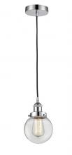 Innovations Lighting 616-1PH-PC-G202-6 - Beacon - 1 Light - 6 inch - Polished Chrome - Cord hung - Mini Pendant