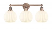 Innovations Lighting 616-3W-AC-G1217-8WV - White Venetian - 3 Light - 26 inch - Antique Copper - Bath Vanity Light