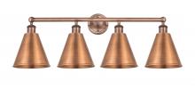 Innovations Lighting 616-4W-AC-MBC-8-AC - Berkshire - 4 Light - 35 inch - Antique Copper - Bath Vanity Light