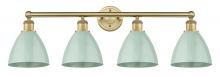 Innovations Lighting 616-4W-BB-MBD-75-SF - Plymouth - 4 Light - 35 inch - Brushed Brass - Bath Vanity Light