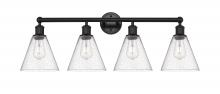 Innovations Lighting 616-4W-BK-GBC-84 - Berkshire - 4 Light - 35 inch - Matte Black - Bath Vanity Light