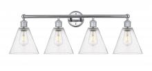 Innovations Lighting 616-4W-PC-GBC-84 - Berkshire - 4 Light - 35 inch - Polished Chrome - Bath Vanity Light