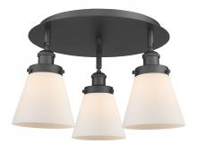 Innovations Lighting 916-3C-BK-G61 - Cone - 3 Light - 18 inch - Matte Black - Flush Mount