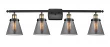 Innovations Lighting 916-4W-BAB-G63 - Cone - 4 Light - 36 inch - Black Antique Brass - Bath Vanity Light