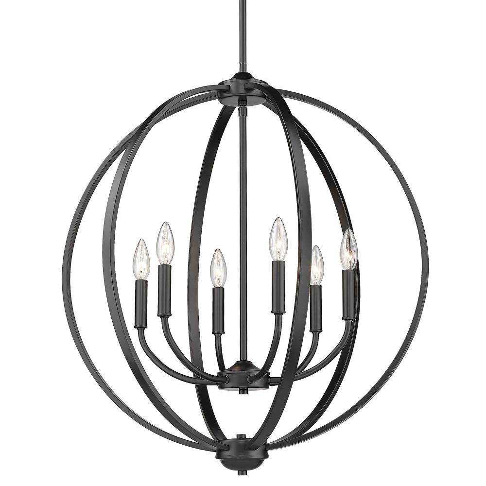 Colson BLK 6 Light Chandelier in Matte Black