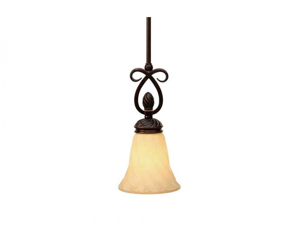 Torbellino Mini Pendant in Cordoban Bronze with Remolino Glass