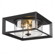 Golden 2073-OFM NB-SD - Smyth Outdoor Flush Mount in Natural Black with Seeded Glass