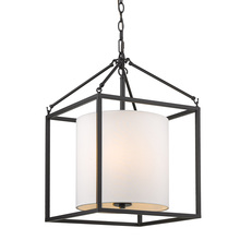 Golden 2243-3P BLK-MWS - Manhattan 3 Light Pendant in Matte Black