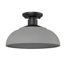 Golden 2866-OSF NB-NG - Levitt Semi-Flush - Outdoor in Natural Black with Natural Gray Shade