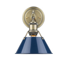 Golden 3306-BA1 AB-NVY - Orwell 1-Light Bath Vanity in Aged Brass with Matte Navy