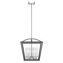 Golden 4309-3P BLK-SD - Mercer 3 Light Pendant in Matte Black with Chrome accents and Seeded Glass