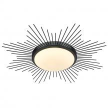 Golden 9126-FM24 BLK-OP - Kieran 24" Flush Mount in Matte Black with Opal Glass