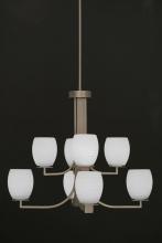 Toltec Company 578-GP-615 - Eight Light White Linen Glass Graphite Up Chandelier