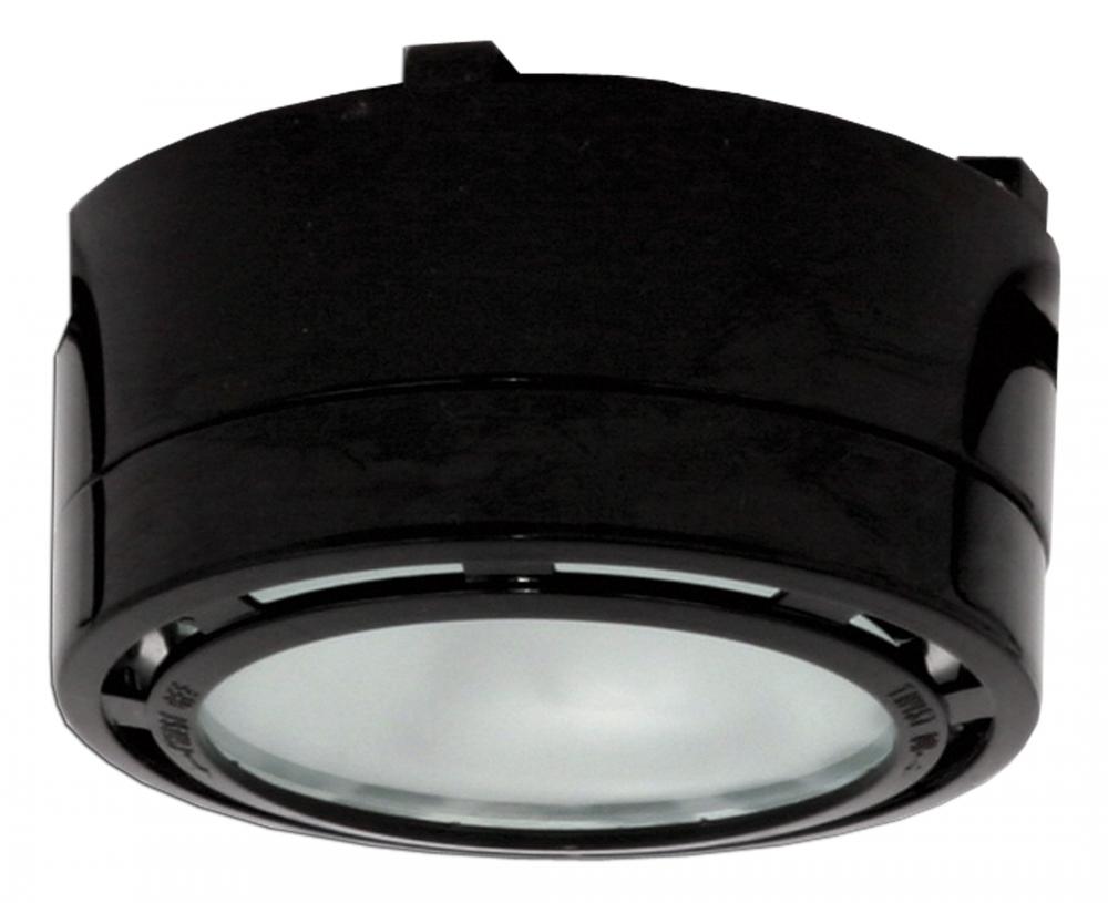 Single 20 Watt Xenon Puck Light with 6-Foot Power Cord, 120 Volt, Black