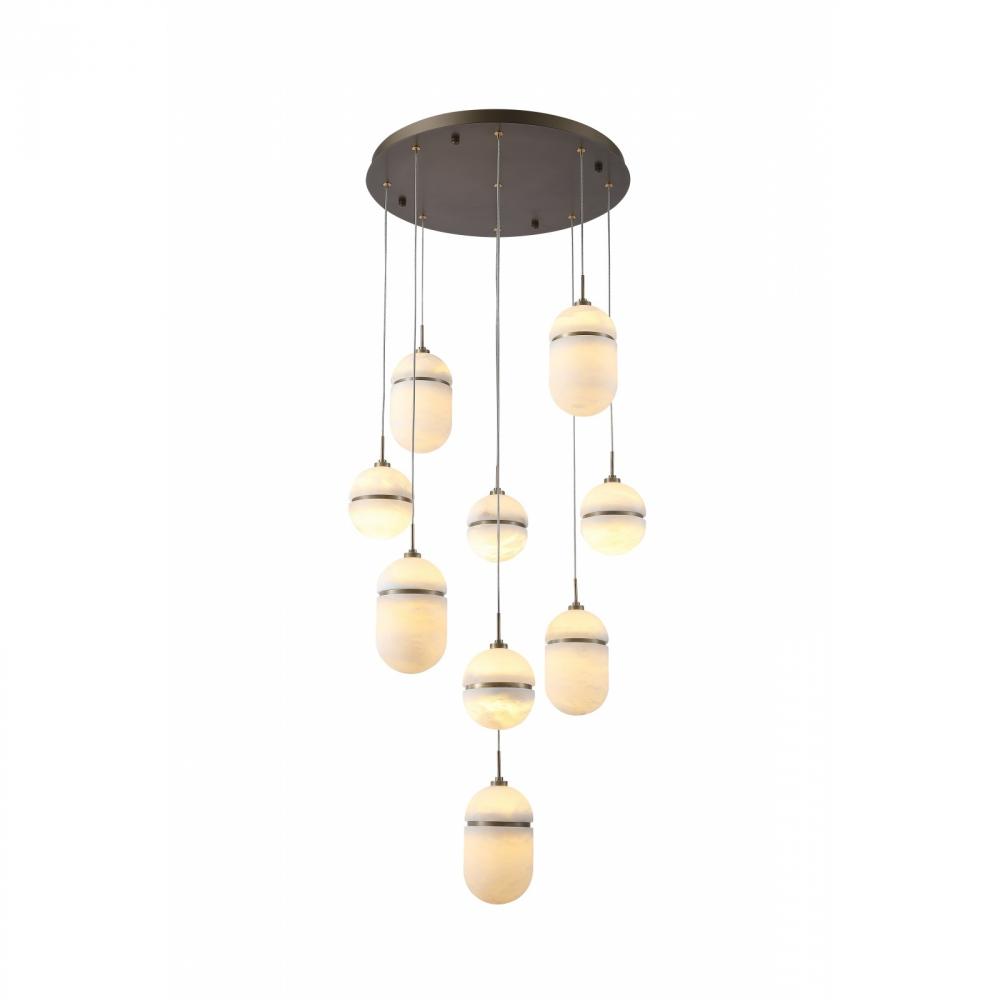 Sedona 9 Lights Multi Port Alabaster Pendant