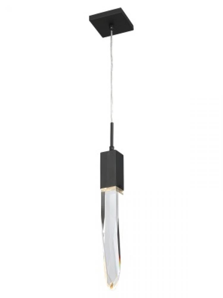 The Original Aspen Collection Brushed Brass Single Pendant with Clear Crystal