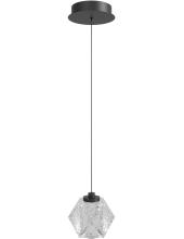 Avenue Lighting HF3901-BK - Beluga 6" Geometric Pendant in Black with Textured Glass