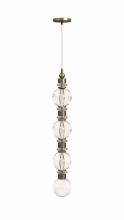 Avenue Lighting HF7904-AB - Avra 35" Stacled Sphere Glass And Metal Pendant in Aged Brass