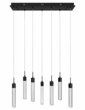 Avenue Lighting HF1900-7-GL-BB-SNW - The Original Glacier Collection 7 Light Multi Pendant in Brushed Brass with Snow Crystal