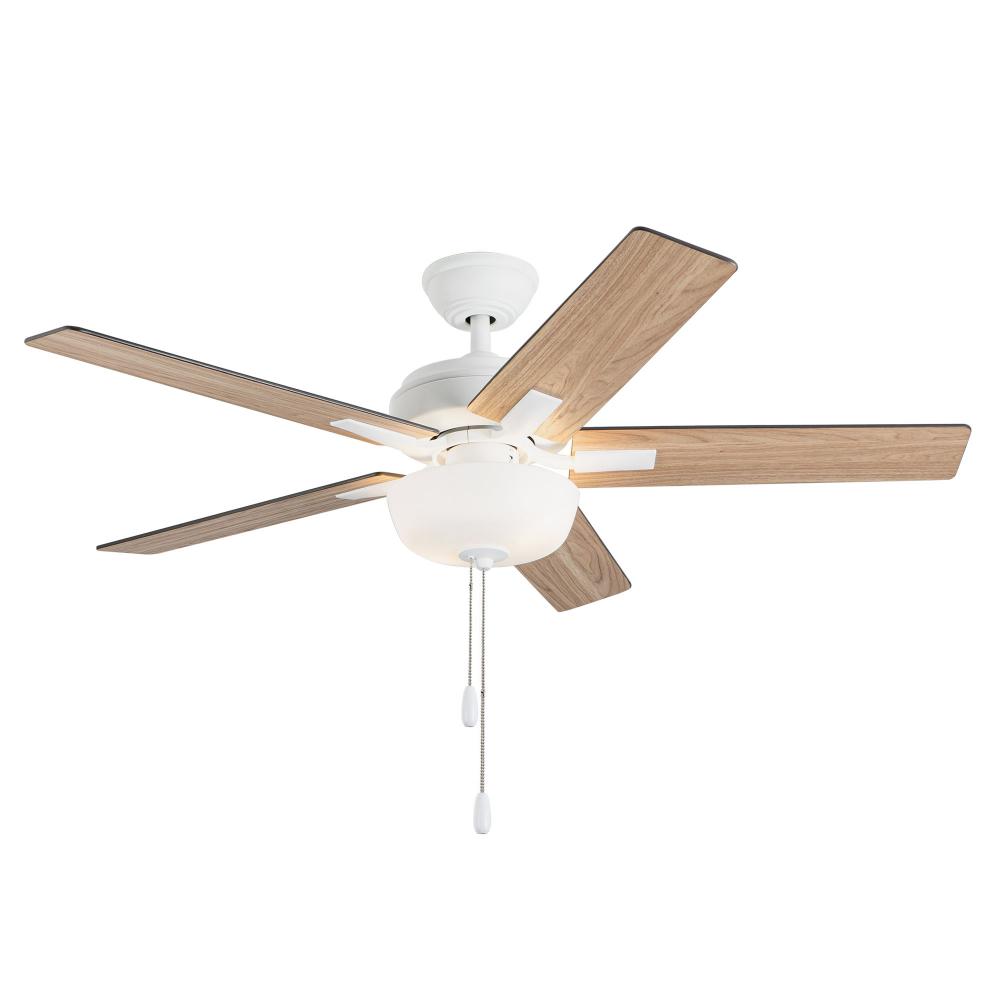 Erikson 52-in White FAN + LED KIT with Bulb Ceiling Fan