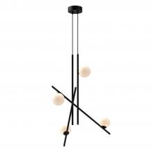 Kuzco Lighting Inc CH89832-BK/GO - Amara 32-in Black/Glossy Opal Glass LED Chandeliers