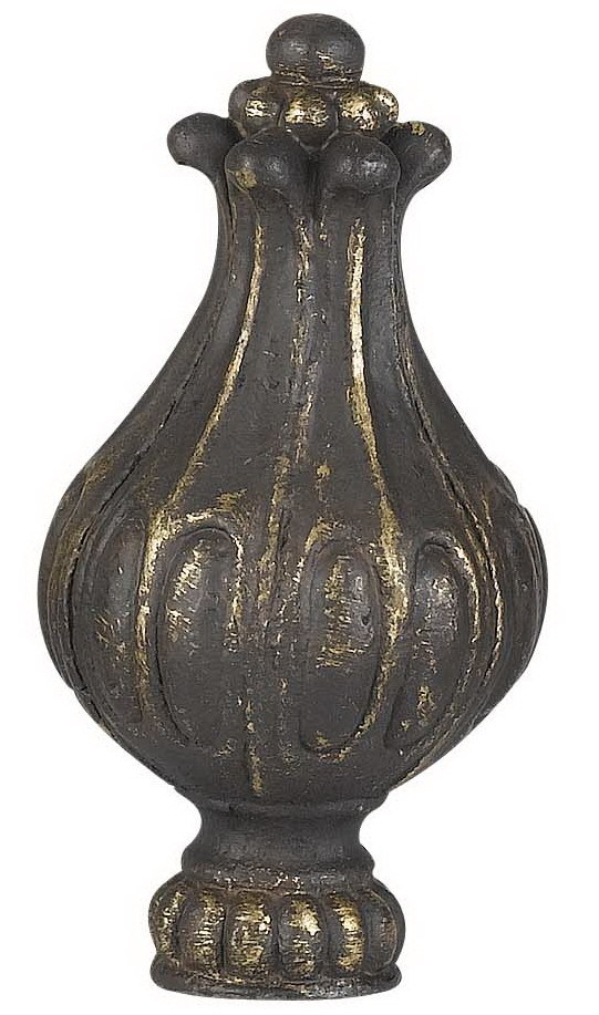 3" Metal Cast Finial in Dark Bronze Finish