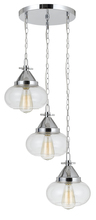 CAL Lighting FX-3624-3P - 10" Height Glass Pendant in Chrome Finish