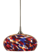 CAL Lighting UP-968/6-BS - 4.9" Tall Glass and Metal Pendant with Brushed Steel Cord