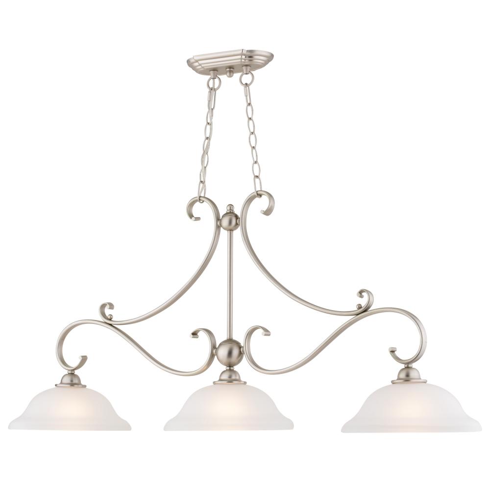 Monrovia 3 Light Linear Chandelier Brushed Nickel