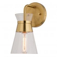 Vaxcel International W0472 - Harper 10.25-in. H 1 Light Wall Light Natural Brass