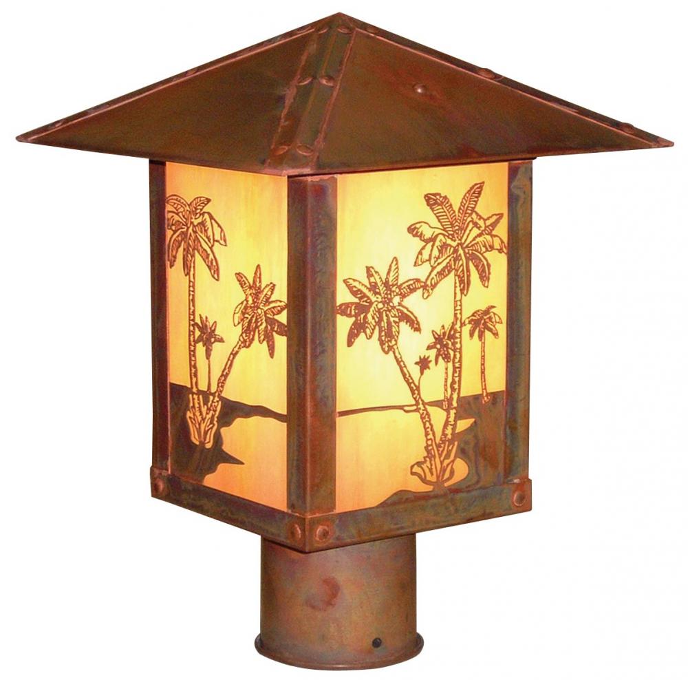 9" timber ridge post mount with palm tree filigree